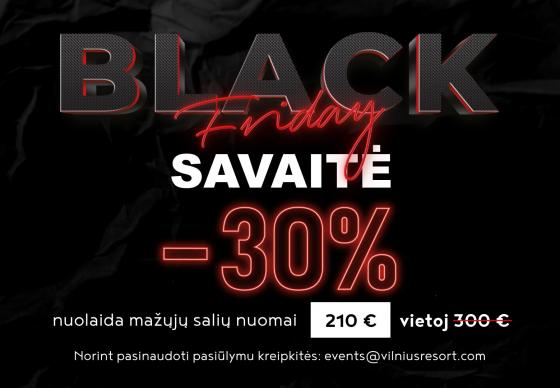 „Vilnius Grand Resort" pristato „Black Friday" išpardavimą: mažųjų salių nuoma 30 % pigiau!