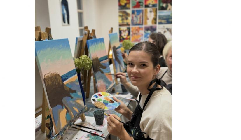 Privatus vakaras pramoginėje tapybos studijoje